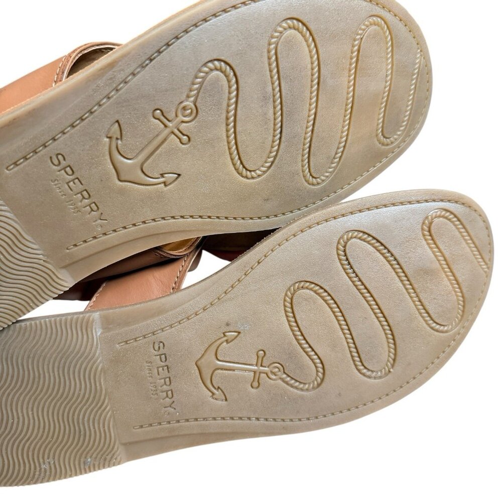 Sperry Women’s Size 11M Brown / Tan Leather Thong Flat Sandals EUC - Picture 4 of 5